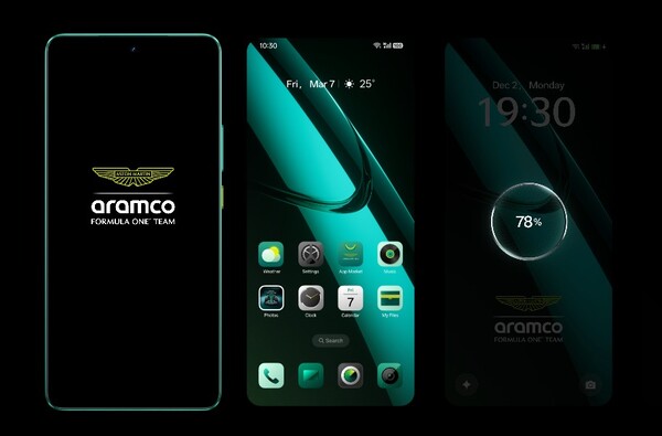 Realme GT 7 Dream Edition ma niestandardowy ekran startowy, ikony i tapety inspirowane Astonem Martinem. (Źródło zdjęcia: Realme)