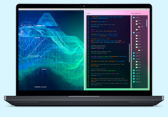 Według firmy Dell, karta Qualcomm AI-100 Inference jest wyposażona w 32 rdzenie AI i 64 GB pamięci LPDDR4x. Na zdjęciu - laptop Dell z oknem kodowania po prawej stronie ekranu. (Źródło zdjęcia: Dell)