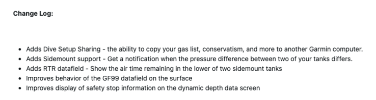Informacje o wydaniu oprogramowania systemowego Garmin Descent X50i 5.12