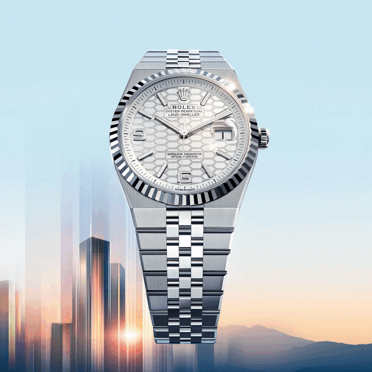 Rolex Land-Dweller posiada nową zintegrowaną klasyczną pięcioczęściową bransoletę Flat Jubilee (źródło zdjęcia: Rolex)