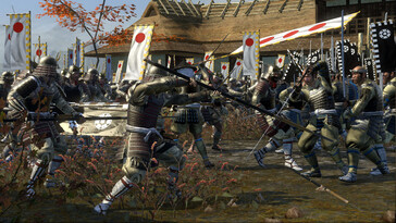 Ilustracja przedstawiająca samurajów w grze „Total War: Shogun 2”.