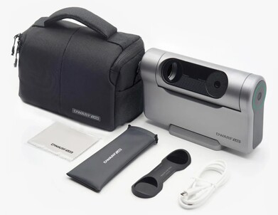 Inteligentny teleskop Dwarf 3 jest dostarczany z filtrem słonecznym, ściereczkami do czyszczenia, kablem USB-C i miękkim futerałem z paskiem na ramię (źródło zdjęcia: Dwarflabs)