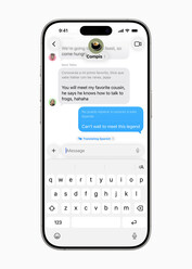 Tłumaczenie połączeń telefonicznych na żywo (źródło obrazu: Apple)