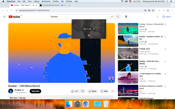 Chromium Legacy 127 na macOS 10.13 - wideo z YouTube odtwarzane obok wideo typu obraz w obrazie (Źródło obrazu: Zrzut ekranu - Notebookcheck)