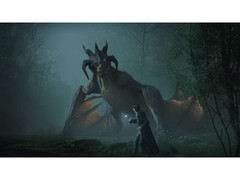 Zrzut ekranu z pecetowej wersji Hogwarts Legacy przedstawiający środowisko i przeciwników. (Źródło obrazu: Steam)