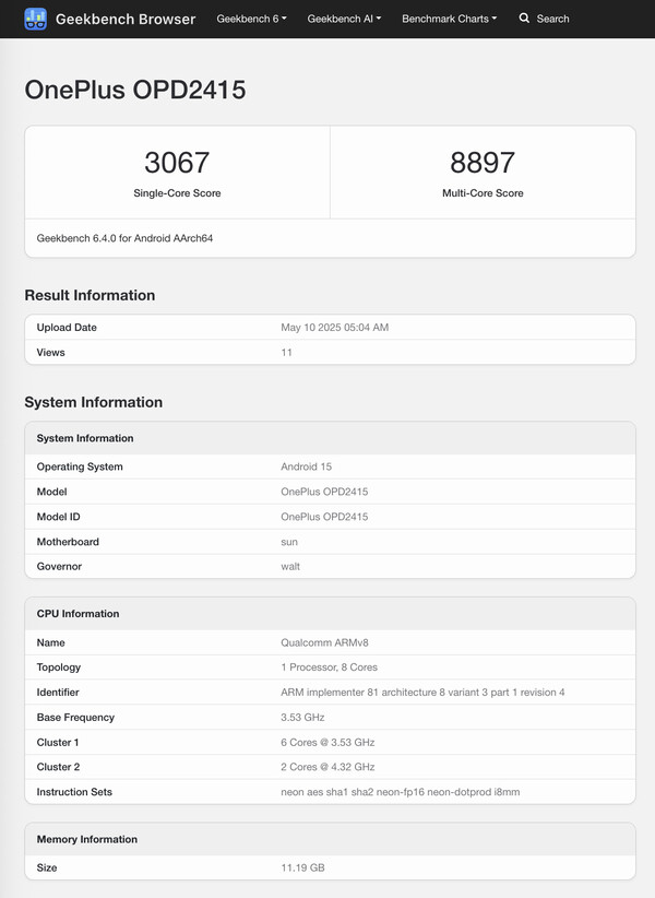(Źródło obrazu: Geekbench)