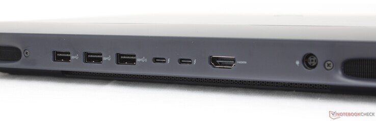 Tył: 3x USB-A 3.2 Gen. 1 (5 Gb/s), 2x USB-C Thunderbolt 5 z DisplayPort 2.1 + Power Delivery, HDMI 2.1, zasilacz sieciowy