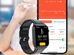 Smartwatch E500 jest wymieniony jako posiadający czujniki glukozy we krwi i temperatury ciała. (Źródło obrazu: AliExpress)
