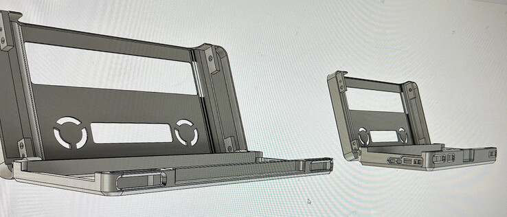Rendery CAD dwóch rozwiązań dokujących Lenovo Legion Go. (Źródło obrazu: u/MysteriousAlarm897)
