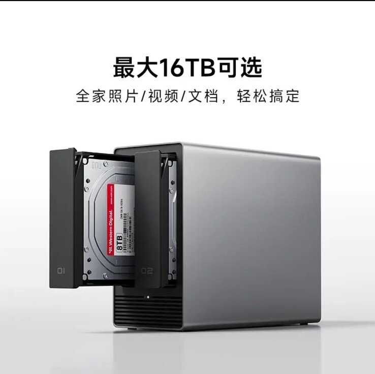 Inteligentna pamięć masowa Xiaomi z dwoma dyskami o pojemności 8 TB każdy