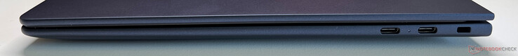 Po prawej: 2x USB-C 4.0 z Thunderbolt 4 (40 Gbit/s, DisplayPort ALT Mode 2.1, Power Delivery 3.0), Kensington Security Slot