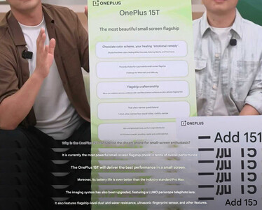 Zrzut ekranu z sesji odsłonięcia na żywo OnePlus 15T (tłumaczenie maszynowe)