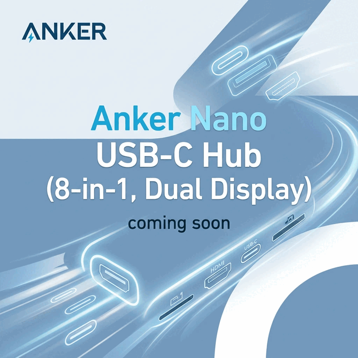 Zapowiedź koncentratora Anker Nano USB-C (8 w 1, podwójny wyświetlacz)