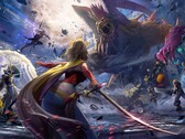 Klucz do gry Dissidia Duellum Final Fantasy przedstawiający wiele postaci z Final Fantasy.
