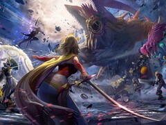  Klucz do gry Dissidia Duellum Final Fantasy przedstawiający wiele postaci z Final Fantasy.