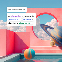 Adobe Firefly: Generate Music umożliwia szybkie i łatwe tworzenie oryginalnych utworów muzycznych dopuszczonych do użytku komercyjnego