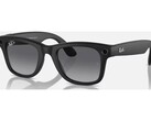 Czarne okulary Ray-Ban Meta Gen 2 przedstawione z przodu na białym tle, z kamerą i diodą LED do rejestracji obrazu w przednich rogach