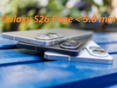 Galaxy S26 Edge jest podobno o 5% cieńszy niż przedstawiony tutaj Galaxy S25 Edge. (Źródło zdjęcia: Notebookcheck, edytowane)