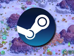 Obraz przedstawiający logo Steam i grę Iron Marines, obecnie w promocji.