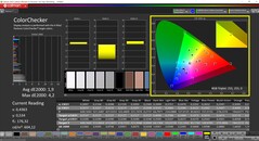 CalMAN ColorChecker (docelowa przestrzeń kolorów P3)