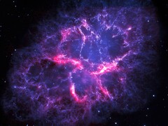 Pozostałości supernowej w Mgławicy Krab. (Źródło zdjęcia: ESA, Herschel, PACS, MESS Key Programme Supernova Remnant Team ; Nasa, ESA et Allison Loll et Jeff Hester, Arizona State University)