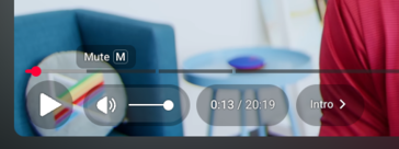 Nowe elementy sterujące wideo są teraz wyświetlane w półprzezroczystych bąbelkach. (Źródło obrazu: Kristen Spradlin / Notebookcheck)
