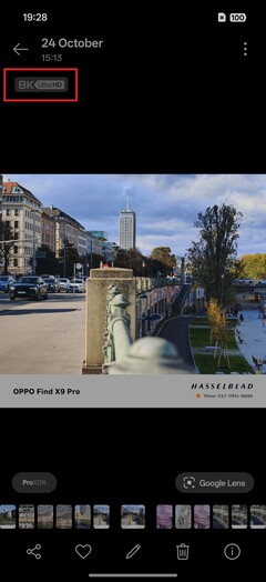 W galerii zdjęć obrazy o rozdzielczości 50 MP są oznaczone jako 8K Ultra HD.