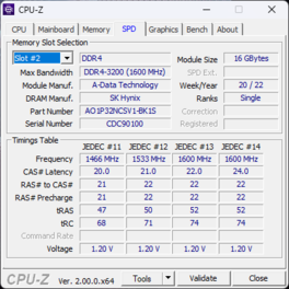 CPU-Z Pamięć