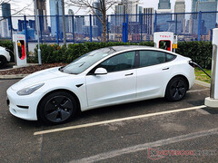 Tesla Model 3 na stacji Supercharger. (Źródło zdjęcia: Notebookcheck)