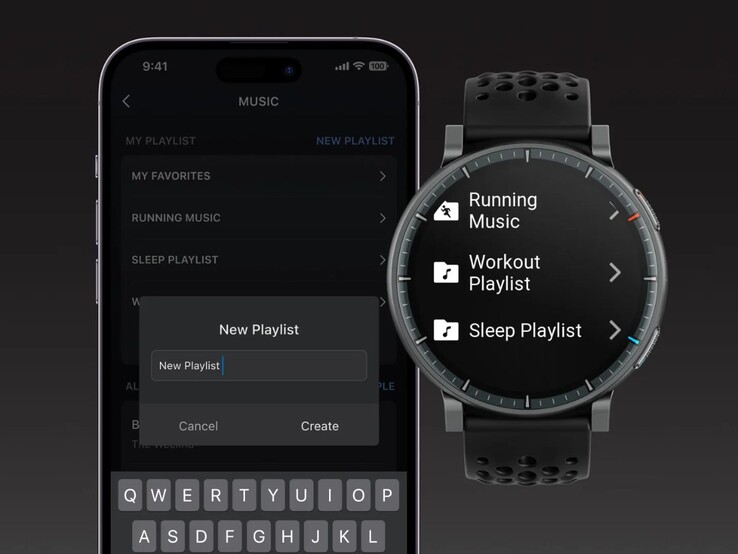 Narzędzie do zarządzania muzyką w smartwatchu Amazfit Active Max