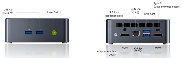 Zewnętrzne interfejsy GMKtec NucBox M3 Ultra (Źródło: GMKtec)