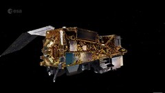 Koncepcyjny obraz satelity nad Ziemią (źródło obrazu: ESA; zrzut ekranu)