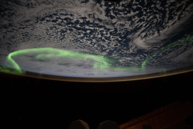 Zdjęcie zorzy polarnej z ISS (źródło zdjęcia: Nichole Ayers/NASA)