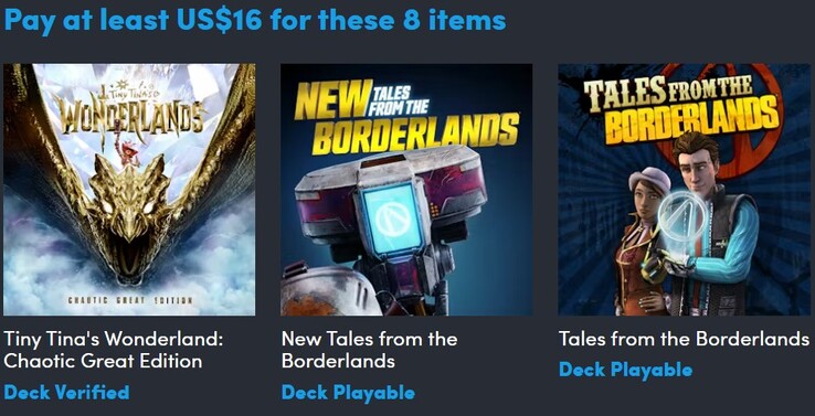 Obrazek dekoracyjny. Pierwszy poziom zawiera 8 gier i kosztuje 16 dolarów (źródło obrazu: Humble Bundle)