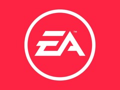 Obraz logo EA na czerwonym tle. (Źródło obrazu: Electronic Arts)
