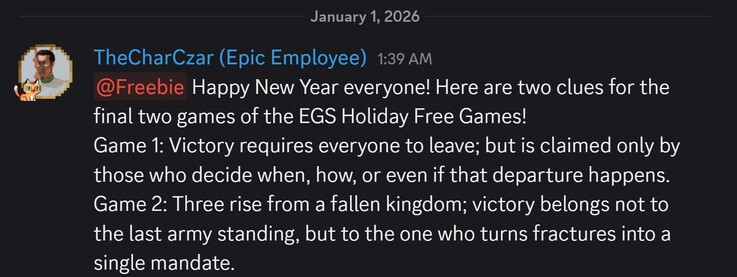 Udostępnione wskazówki (źródło obrazu: Epic discord)