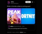 Współpraca między Fortnite a Peak, której szczegóły rzekomo ujawnił Cohen za pośrednictwem konta Adira X