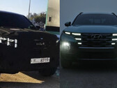 Wyciekłe zdjęcia szpiegowskie ujawniają, że wkrótce pojawi się średniej wielkości pickup Kia, a Hyunai Santa Cruz to popularny kompaktowy pickup. (Źródło zdjęcia: Cole Marzen na Twitterze / Hyundai - edytowane)