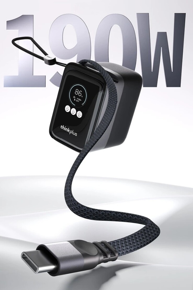 Przenośny bank energii Lenovo ThinkPlus z zwijanym kablem o dużej mocy 190W 20K