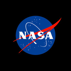Logo NASA na czarnym tle
