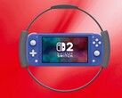 Makieta Switch 2 Lite otoczona kontrolerem Ring Fit