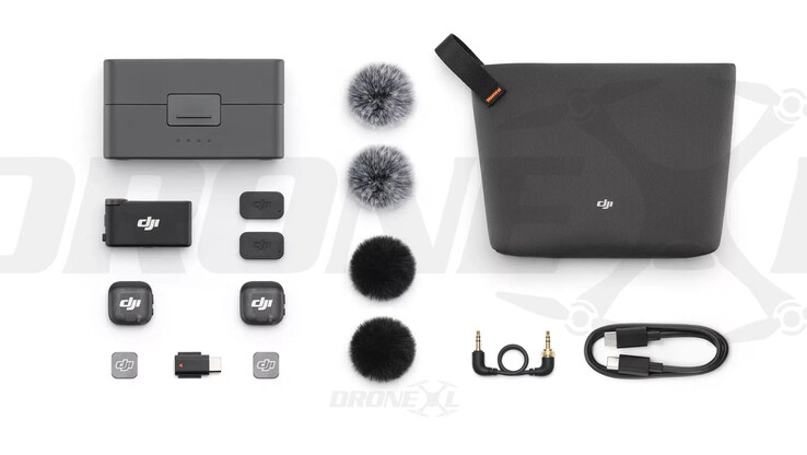 Zestaw etui ładującego DJI Mic 3. (Źródło zdjęcia: via DroneXL &amp; Jasper Ellens)