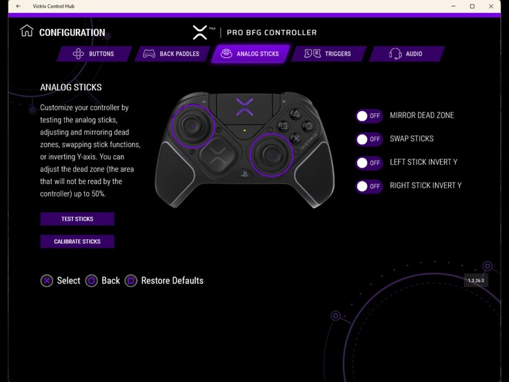 Regulacja strefy martwej Victrix Control Hub