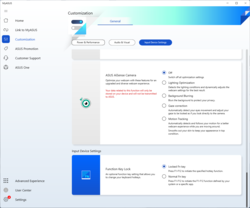 Ustawienia kamery internetowej MyAsus