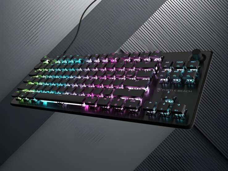 Klawiatura Turtle Beach Vulcan II TKL pochylona pod kątem