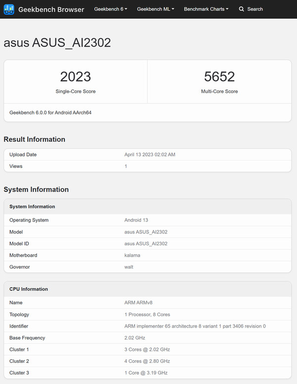 (Źródło obrazu: Geekbench)