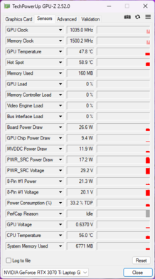 GPU-Z - karta graficzna do laptopa Nvidia GeForce RTX 3070 Ti