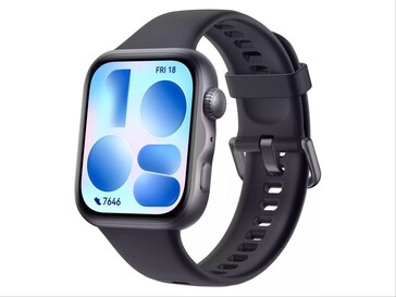 Nieoficjalny render Huawei Watch Fit 5 w kolorze czarnym.