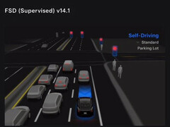 Wizualny wybór parkowania Tesla FSD 14. (Źródło zdjęcia: Tesla)