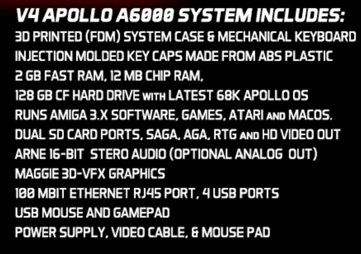 Apollo A6000 zawiera nowoczesne funkcje, których oczekują użytkownicy Amigi. (Źródło zdjęcia: Apollo Computer)